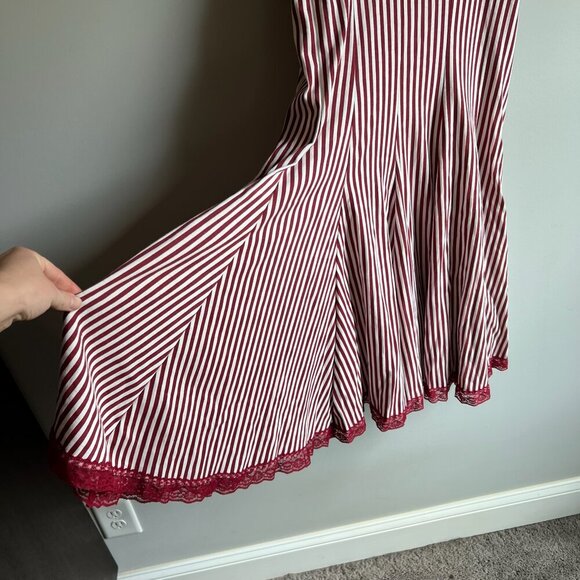 LAST CHANCE Vasna Desire Red and White Striped Midi Dress Size Medium - Picture 2 of 7